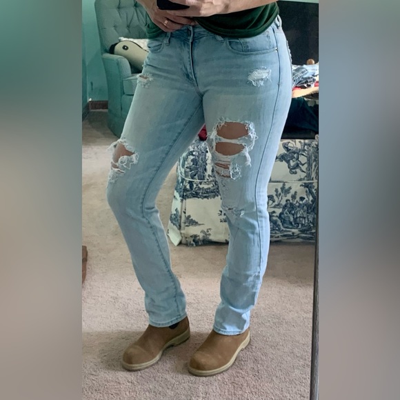 American Eagle Outfitters Distressed Skinny Jeans size 10 Long - Picture 3 of 4